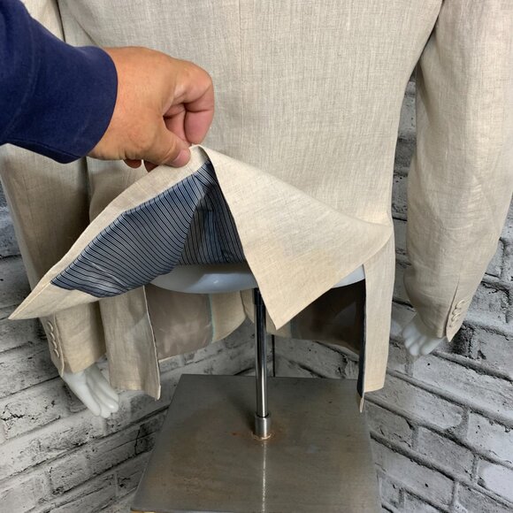 Vintage 90s Le Chateau Lightweight 100% Linen Two Button Blazer Sport Coat - Picture 6 of 16